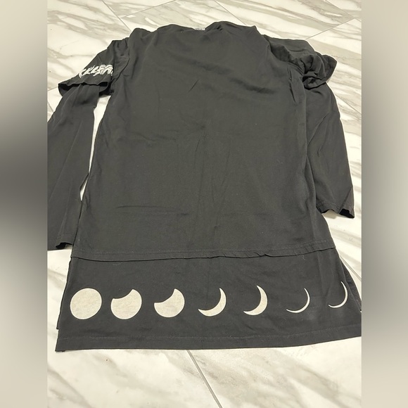 Killstar Longsleeve goth gothic satanic shirt moon print devil bat print graphic - Picture 10 of 11